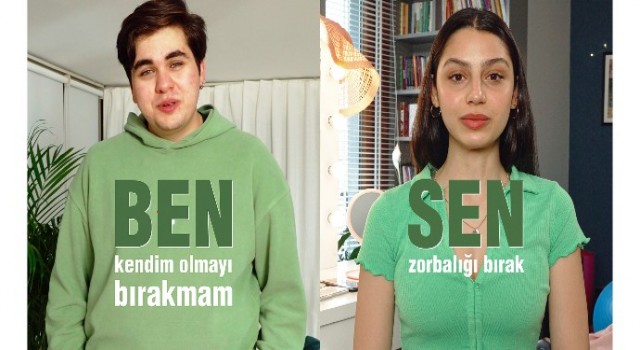 Gençler “Ben Kendim Olmayı Bırakmam Sen #ZorbalığıBırak ” diyor