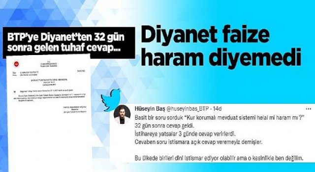 Diyanet faize haram diyemedi