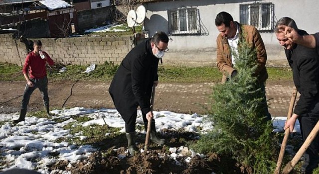 Başkan Kanar, liseli gençlerle birlikte fidan dikti