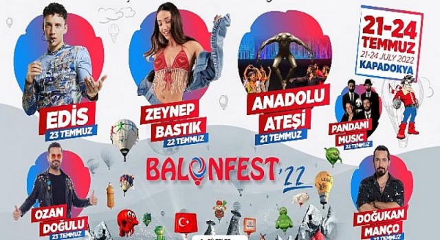 3. Uluslararası Kapadokya Balon Festivali “Balonfest’22” 21-24 Temmuz Tarihleri Arasında Gerçekleştirilecek