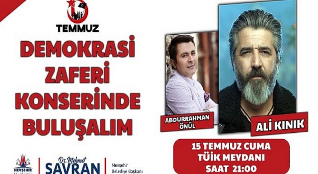 Ali Kınık Konseri 15 Temmuz Cuma Akşamı Yapılacak