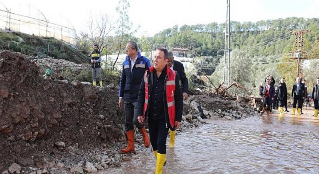 Antalya Belediye Başkanı Muhittin Böcek Sel Afeti Yaşanan Kumluca’da