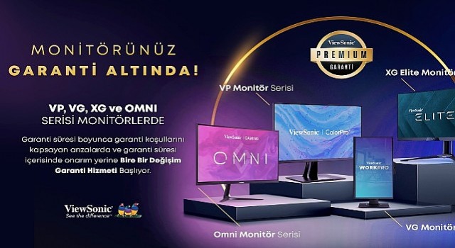 ViewSonic, yüksek standartlı monitör serileri için &apos;Premium Garanti Hizmeti&#39; dönemini başlattı