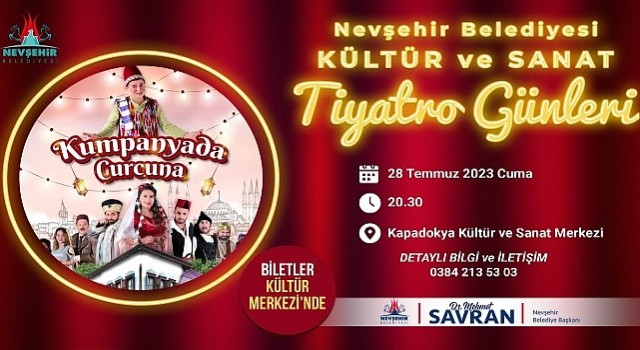 “Kumpanyada Curcuna” adlı tiyatro oyunu için biletler Kültür Merkezinde