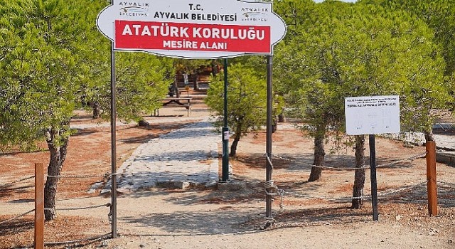 Ayvalıkın Mesire Alanında kent mobilyaları baştan sona yenileniyor