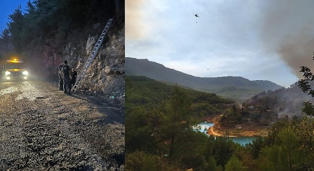 Antalya Büyükşehir ekipleri Alanyada yangın söndürme çalışmalarına destek veriyor