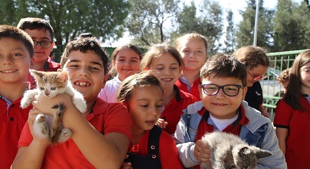 Burhaniyede Öğrencilerden Hayvan Barınağına Ziyaret