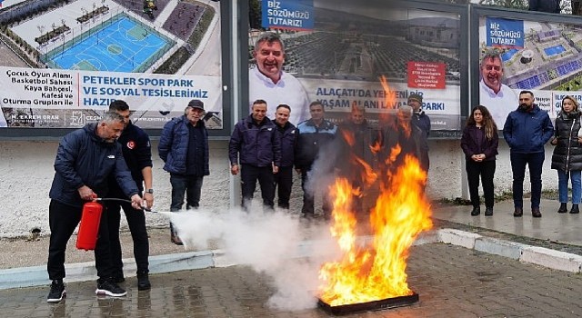 İzmir İtfaiyesiden Zabıta personeline yangın güvenlik eğitimi verildi