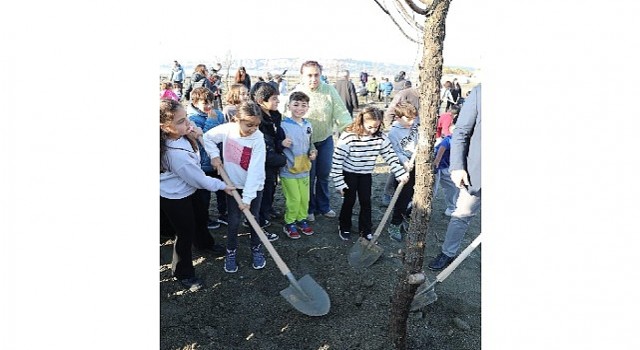 Seferihisarda şehitlerin anısına ağaç dikildi