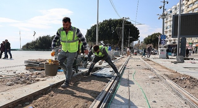 Nostalji tramvay hattında çalışmalar hızla ilerliyor