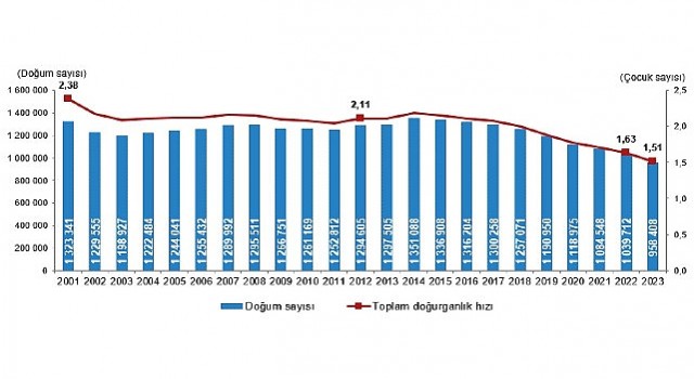 Tüik: Canlı doğan bebek sayısı 958 bin 408 oldu