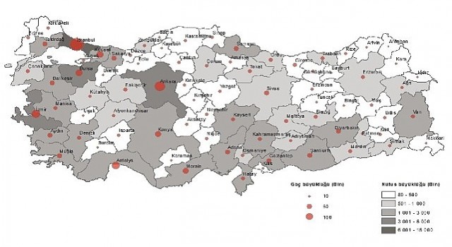 Tüik: Türkiyede 2023 yılında 3 milyon 450 bin 953 kişi iller arasında göç etti