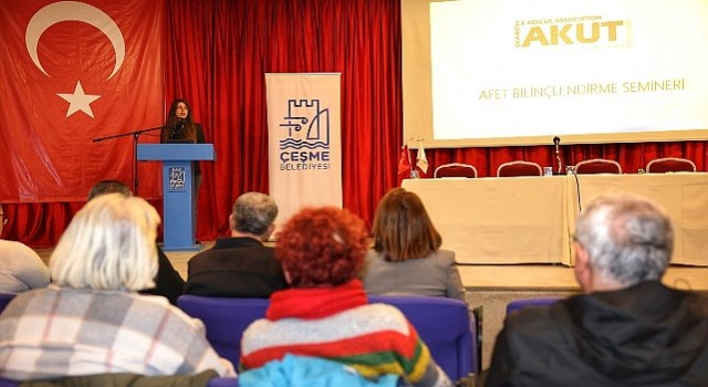 Çeşme Belediyesi ve AKUTtan afetlere karşı güçlü adım: Temel Afet Bilinci Semineri