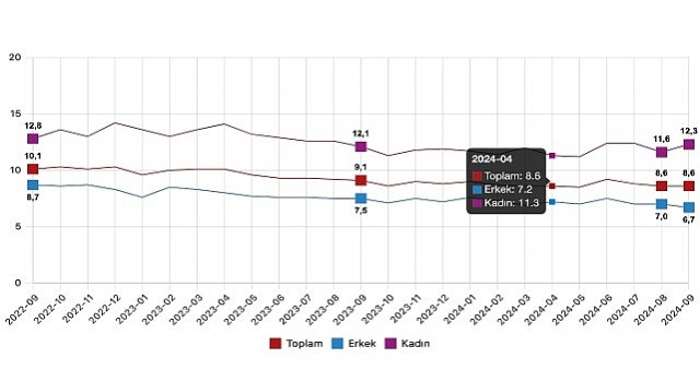 Tüik: Mevsim etkisinden arındırılmış işsizlik oranı %8,6 seviyesinde gerçekleşti