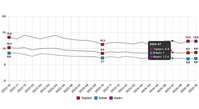 Tüik: Mevsim etkisinden arındırılmış işsizlik oranı %8,8 seviyesinde gerçekleşti