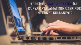 Türkiye 7 saat 29 dakika ile Dünya ortalamasının üzerinde internet kullanıyor