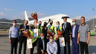 Gazipaşa-Alanya Avion Express’in ilk seferini karşıladı