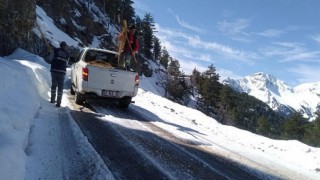 Alanya Taşatan Yolu’nda tuzlama çalışması yapıldı