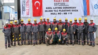 Atomflot Fsue İçin İnşa Edilen Yüzer Limanin Keel Laying Töreni Düzenlendi