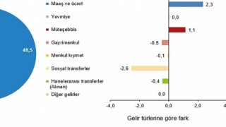 En yüksek gelir grubunun toplam gelirden aldığı pay %49,8 oldu