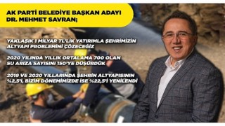 AK Parti Nevşehir Belediye Başkan Adayı Dr. Mehmet Savran, yaklaşık 1 Milyar TLik yeni bir yatırım yapacaklarının müjdesini verdi