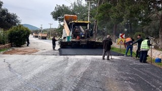 Bodrum Çiftlik Mahallesinde Sıcak Asfalt Çalışması