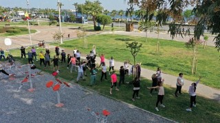 Konaklılar güne açık havada sporla başladı