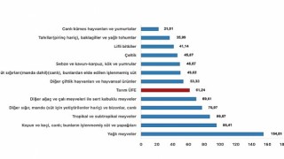 Tüik: Tarım ürünleri üretici fiyat endeksi (Tarım-ÜFE) yıllık %61,24 arttı, aylık %0,91 azaldı