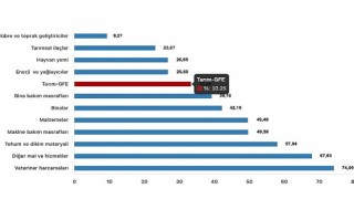 Tüik: Tarımsal girdi fiyat endeksi (Tarım-GFE) yıllık %33,25 arttı, aylık %1,39 arttı