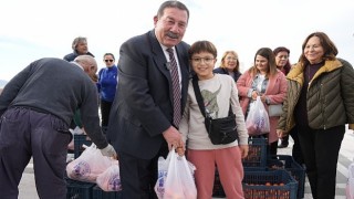 Milas Belediyesi üreticilere destek olmak ve vatandaşların sağlıklı gıda ihtiyacını karşılamak amacıyla gerçekleştirdiği portakal dağıtımına devam ediyor.